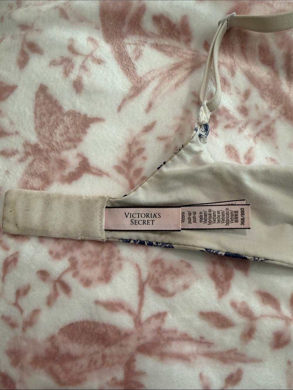 Victoria's Secret Blue Floral & Nude T-Shirt Bra Duo - Picture 7 of 8